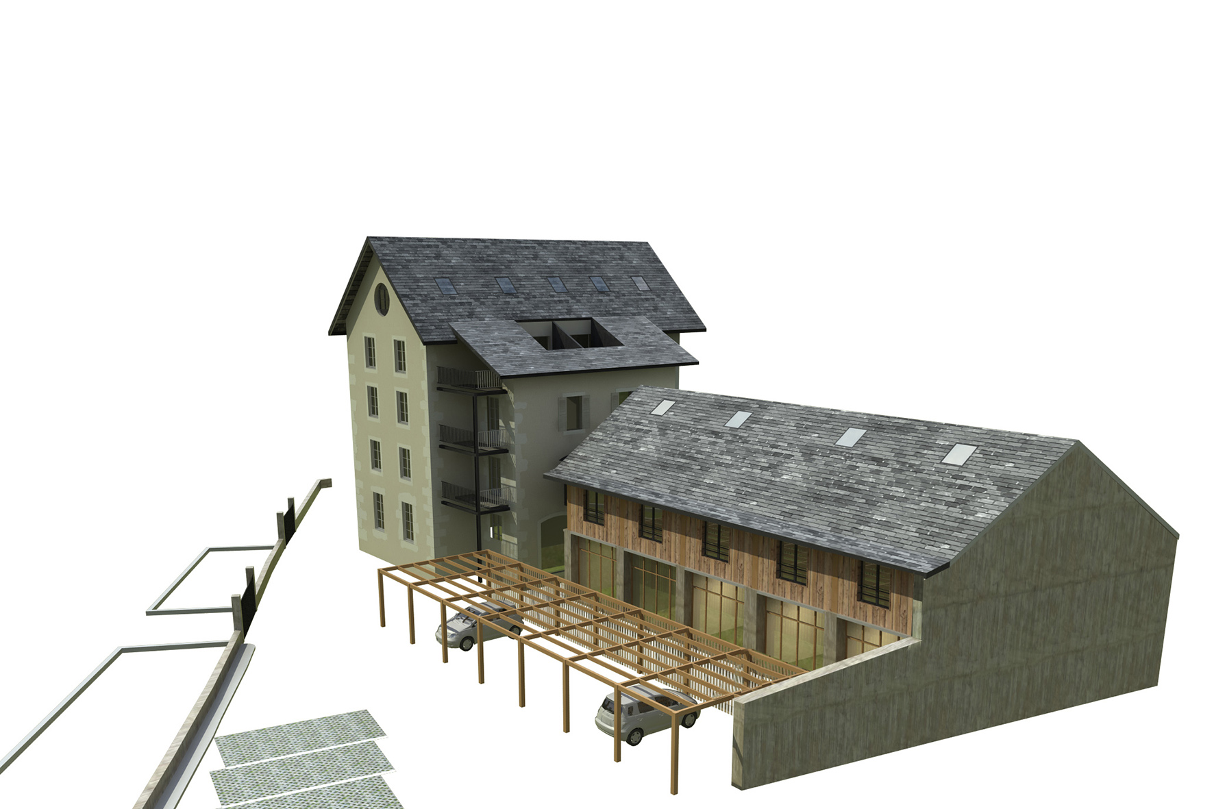 épure /// architecture & patrimoine | aménagement d'appartements dans un ancien moulin, Chambéry