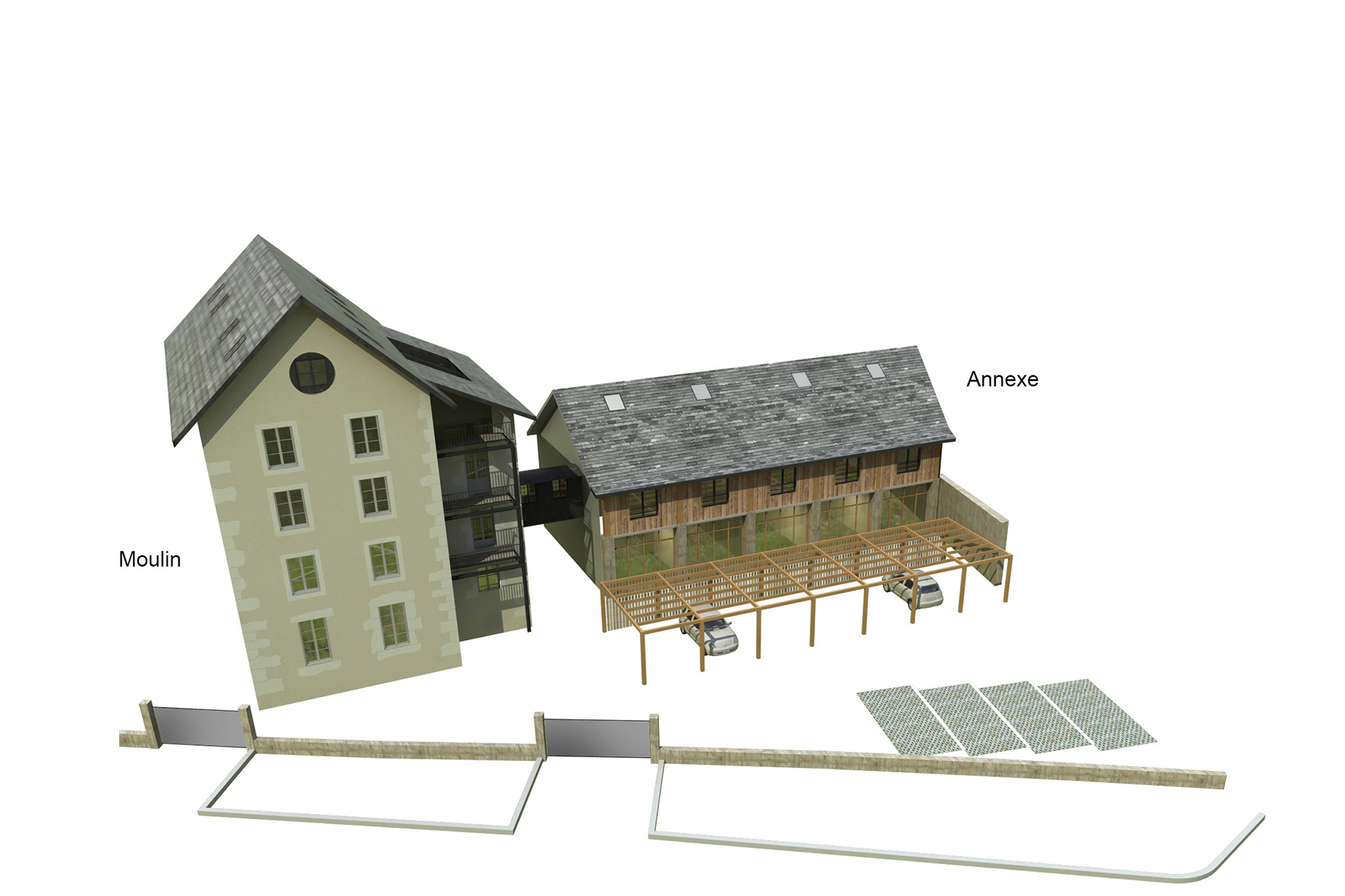 épure /// architecture & patrimoine | aménagement d'apaprtements dans un ancien moulin, Chambéry